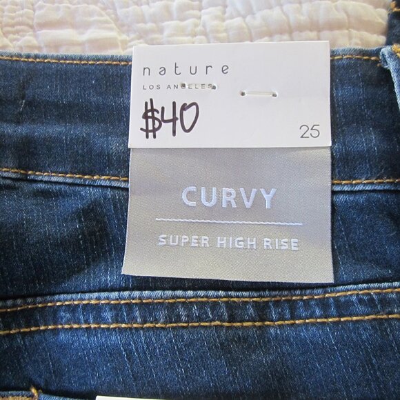 Nature Los Angeles Jeans 25 Curvy Super High Rise Blue - Picture 2 of 7